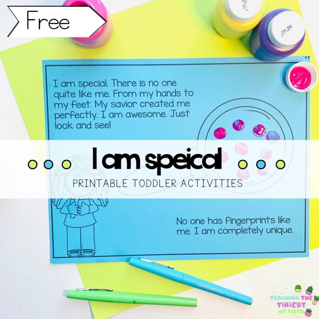 Free Toddler finger paint printable all about me self esteem page with paint