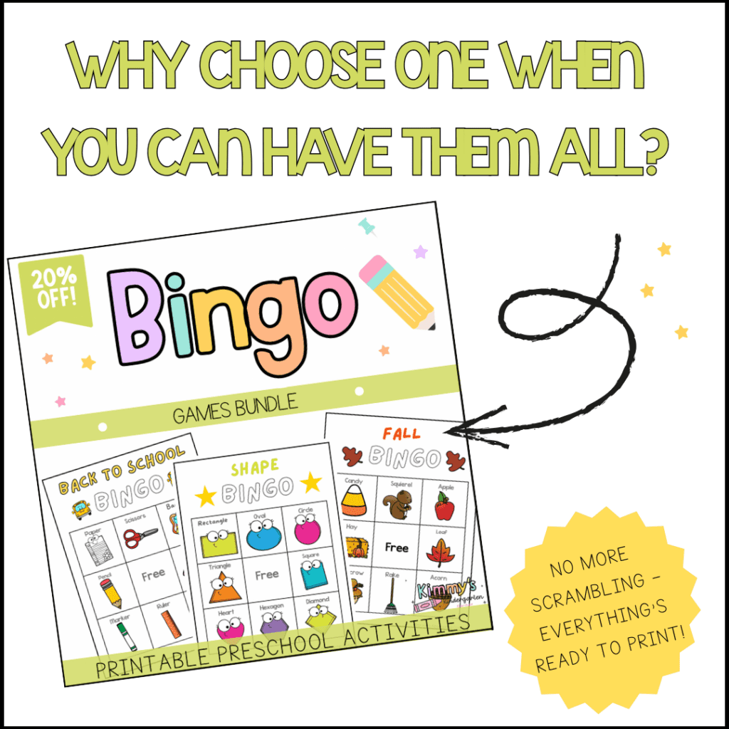 Preschool bingo games designed for real classrooms. Learn how seasonal bingo supports learning in preschool and kindergarten all year with low-prep activities.