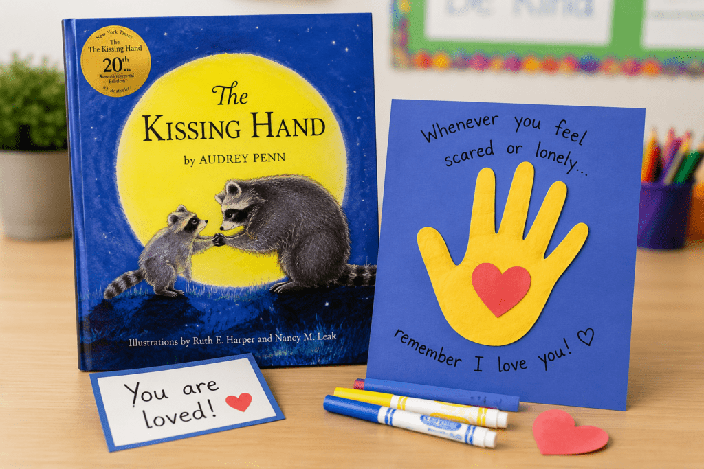 The Kissing Hand children's book for preschool first day of school read aloud about separation anxiety and back-to-school preschool activities